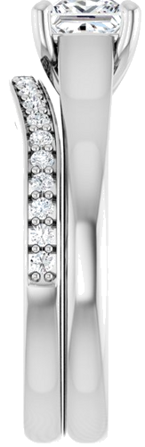 14K White 5 mm Square Solitaire Engagement Ring Mounting (9)