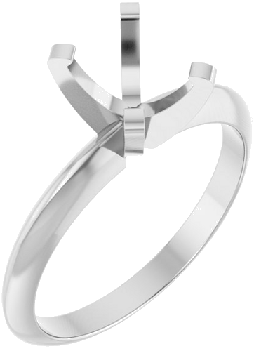 14K White 7.5x5.5 mm Oval Solitaire Engagement Ring Mounting (1)