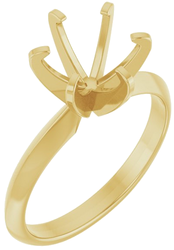 14K Yellow 8.2 mm Round Solitaire Engagement Ring Mounting (1)
