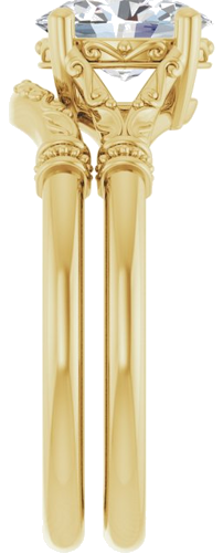 14K Yellow 8x6 mm Oval Solitaire Engagement Ring Mounting (9)