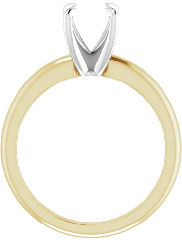 14K Yellow White 7 mm Round Solitaire Engagement Ring Mounting (2)