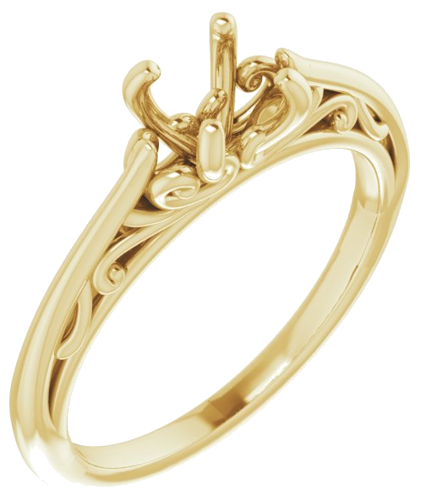 Sužadėtuvių Žiedas „Solitaire“ 585 Geltonojo Aukso Round 5.8mm (2)