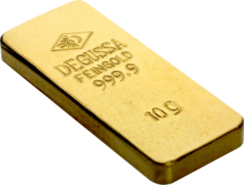 10 г Degussa 999,9 Исторический инвестиционный золотой слиток (1)