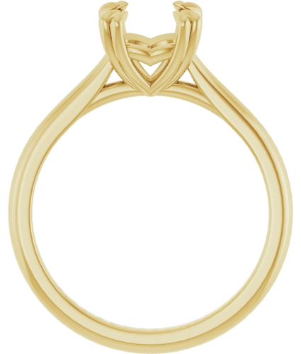 14K Yellow 7 mm Cushion Solitaire Engagement Ring Mounting (2)