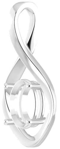 Pakabukas „Infinity-Inspired“ 585 Baltojo Aukso Oval 9mm x 7mm (2)