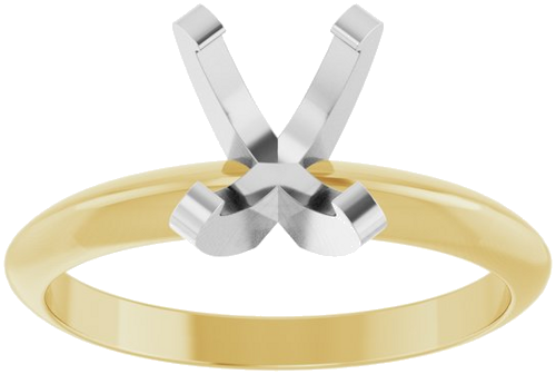 14K Yellow White 8x6 mm Oval Solitaire Engagement Ring Mounting (3)