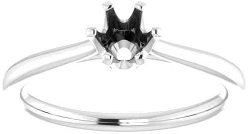 Sužadėtuvių Žiedas „Solitaire“ 585 Baltojo Aukso Round 4.8mm (3)