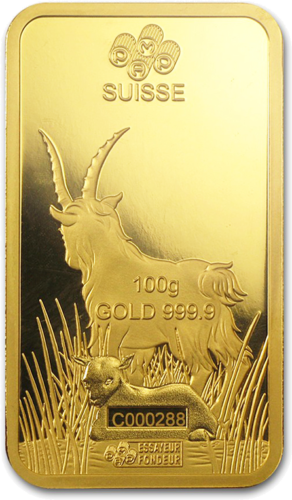 100 g Investīciju zelta stienis 2015 Kazas gads PAMP (4)