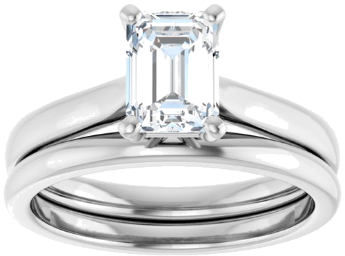 10K White 7x5 mm Emerald Engagement Ring Mounting (8)