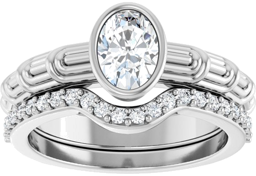 Sužadėtuvių Žiedas „Solitaire“ 585 Baltojo Aukso Oval 7mm x 5mm (8)