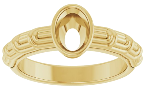 Sužadėtuvių Žiedas „Solitaire“ 585 Geltonojo Aukso Oval 7mm x 5mm (3)