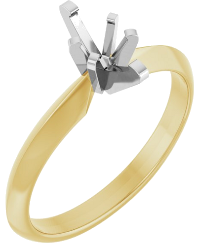 14K Yellow White 7x4 mm Marquise Solitaire Engagement Ring Mounting (1)