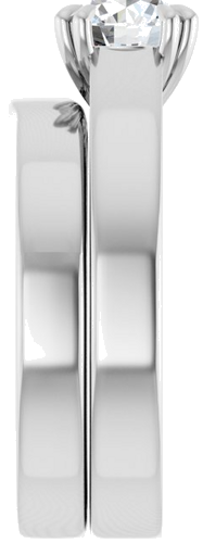 Sužadėtuvių Žiedas „Solitaire“ 585 Baltojo Aukso Round 6.5mm (9)