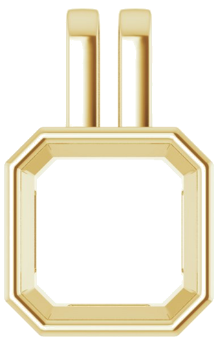 14K Yellow 10 mm Asscher Pendant Mounting (1)