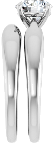 Sužadėtuvių Žiedas „Solitaire“ 585 Baltojo Aukso Round 6.5mm (9)