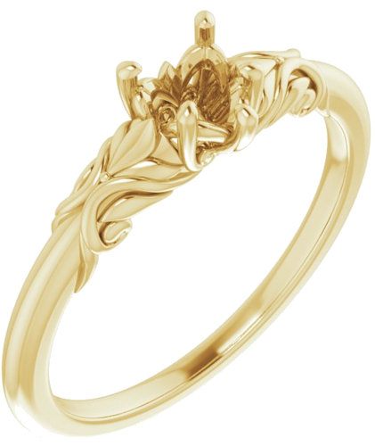 Sužadėtuvių Žiedas „Solitaire“ 585 Geltonojo Aukso Heart Shape 5mm (1)