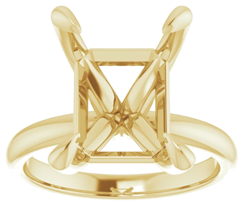 Sužadėtuvių Žiedas „Solitaire“ 585 Geltonojo Aukso Emerald 12mm x 10mm (3)