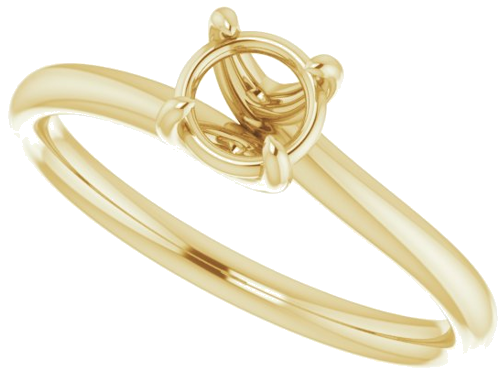 Sužadėtuvių Žiedas „Solitaire“ 585 Geltonojo Aukso Round 5.2mm (5)