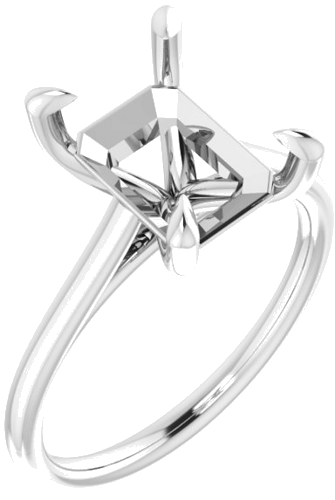 Sužadėtuvių Žiedas „Solitaire“ 585 Baltojo Aukso Emerald 10mm x 8mm (1)