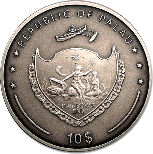 2 oz Goose Laying Golden Eggs Palau 10 dollars Silver Coin (3)