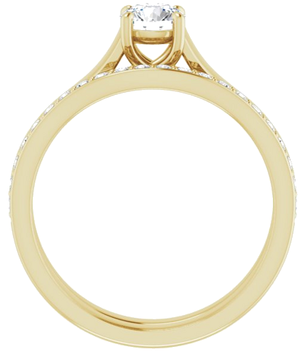 Sužadėtuvių Žiedas „Solitaire“ 585 Geltonojo Aukso Round 4.8mm (7)