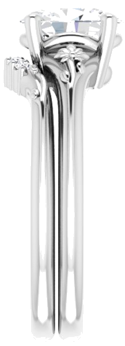 14K White 8x6 mm Oval Solitaire Engagement Ring Mounting (9)