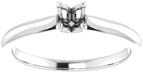 18K White  4.1 mm Round Solitaire Engagement Ring Mounting (3)