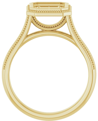 Sužadėtuvių Žiedas „Solitaire“ 585 Geltonojo Aukso Emerald 9mm x 7mm (2)