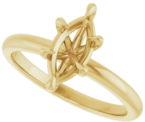 14K Yellow 10x5 mm Marquise Solitaire Engagement Ring Mounting (5)