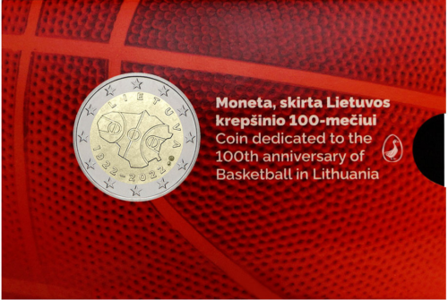 2022 Lithuania Basketball 100th Anniversary 2 euro BU coin (1)