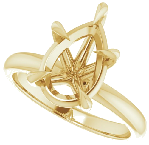 14K Yellow 12x8 mm Pear Solitaire Engagement Ring Mounting (5)