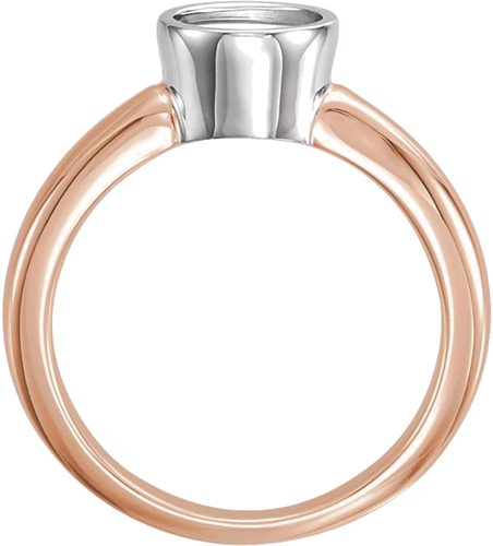 Sužadėtuvių Žiedas „Solitaire“ 585 Baltojo Ir Rožinis Aukso Round 5.2mm (2)