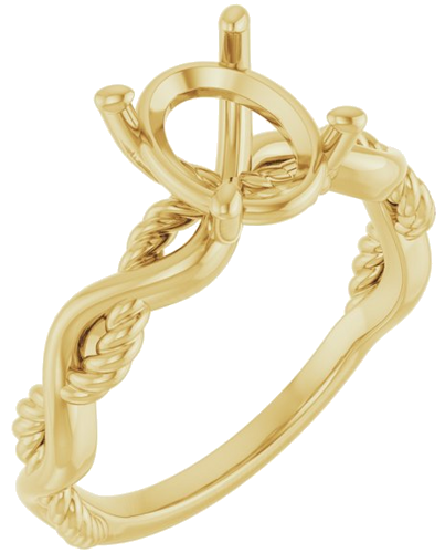 Sužadėtuvių Žiedas „Infinity-Inspired“ 585 Geltonojo Aukso Oval 9mm x 7mm (1)