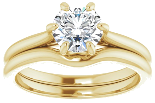 14K Yellow 6.5 mm Round Solitaire Engagement Ring Mounting (8)