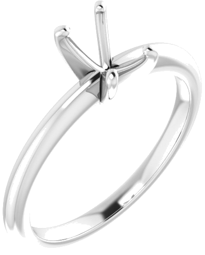 Platinum  6x4 mm Emerald Solitaire Engagement Ring Mounting (1)