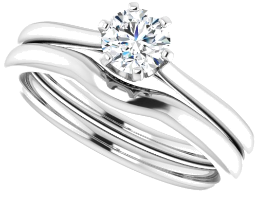 14K White 4.8 mm Round Engagement Ring Mounting (10)