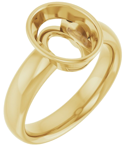 14K Yellow 10x8 mm Oval Engagement Ring Mounting (1)