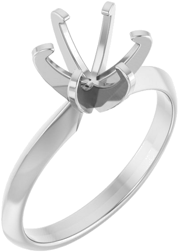 14K White 7.4 mm Round Solitaire Engagement Ring Mounting (1)