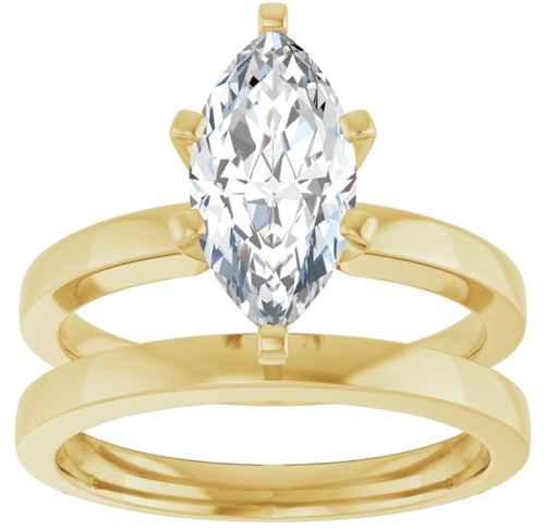 Sužadėtuvių Žiedas „Solitaire“ 585 Geltonojo Aukso Marquise 12mm x 6mm (8)