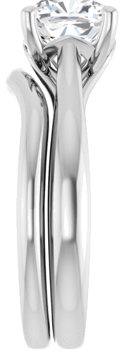 14K White  7 mm Cushion Solitaire Engagement Ring Mounting (9)