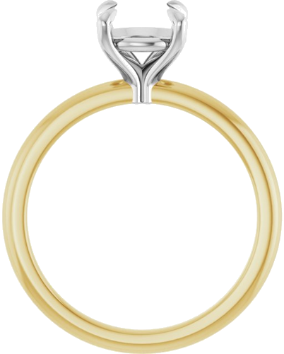 14K Yellow White 7.4 mm Round Solitaire Engagement Ring Mounting (2)