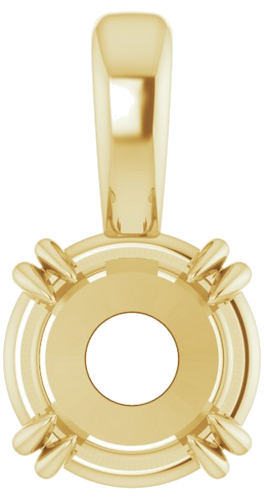 14K Yellow 4 mm Round 4-Prong Double-Claw Pendant Mounting (1)