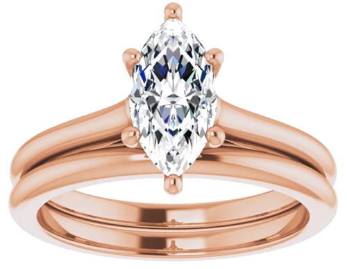 14K Rose 10x5 mm Marquise Solitaire Engagement Ring Mounting (8)