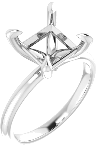 Sužadėtuvių Žiedas „Solitaire“ 585 Baltojo Aukso Square 8mm (1)