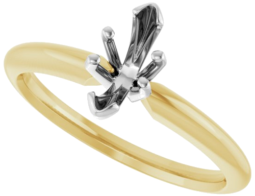 14K Yellow   White 8x3.5 mm Marquise Solitaire Engagement Ring Mounting (10)