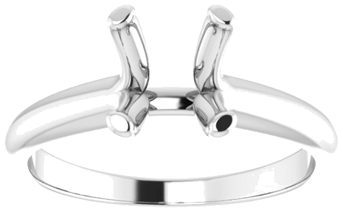 14K White 9x7 mm Oval Solitaire Engagement Ring Mounting (3)