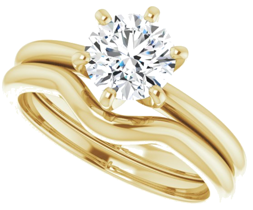 14K Yellow  6.5 mm Round Solitaire Engagement Ring Mounting (10)