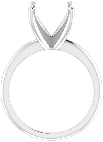 14K White  11 mm Round Solitaire Engagement Ring Mounting (2)