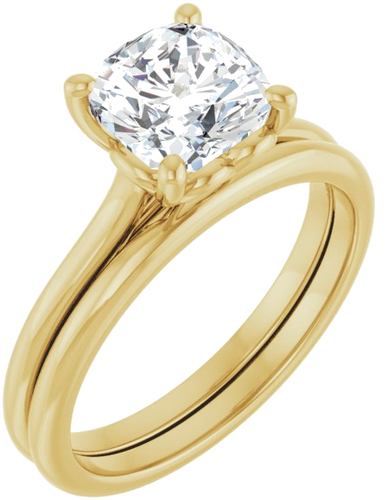 Sužadėtuvių Žiedas „Solitaire“ 18k yellow gold Cushion 7mm (6)