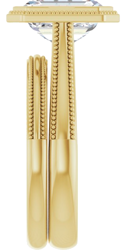 Sužadėtuvių Žiedas „Solitaire“ 585 Geltonojo Aukso Emerald 9mm x 7mm (9)